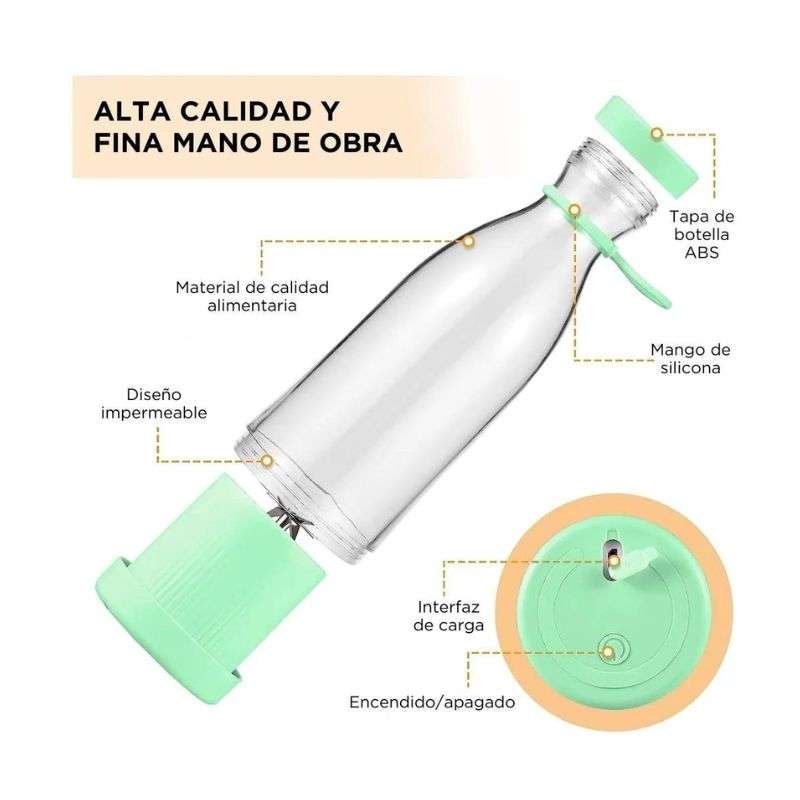 Mini licuadora de vaso portatil verde agua - additional image 5
